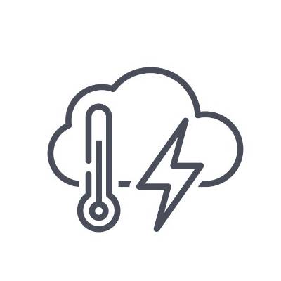 icono nube rayo energía térmica